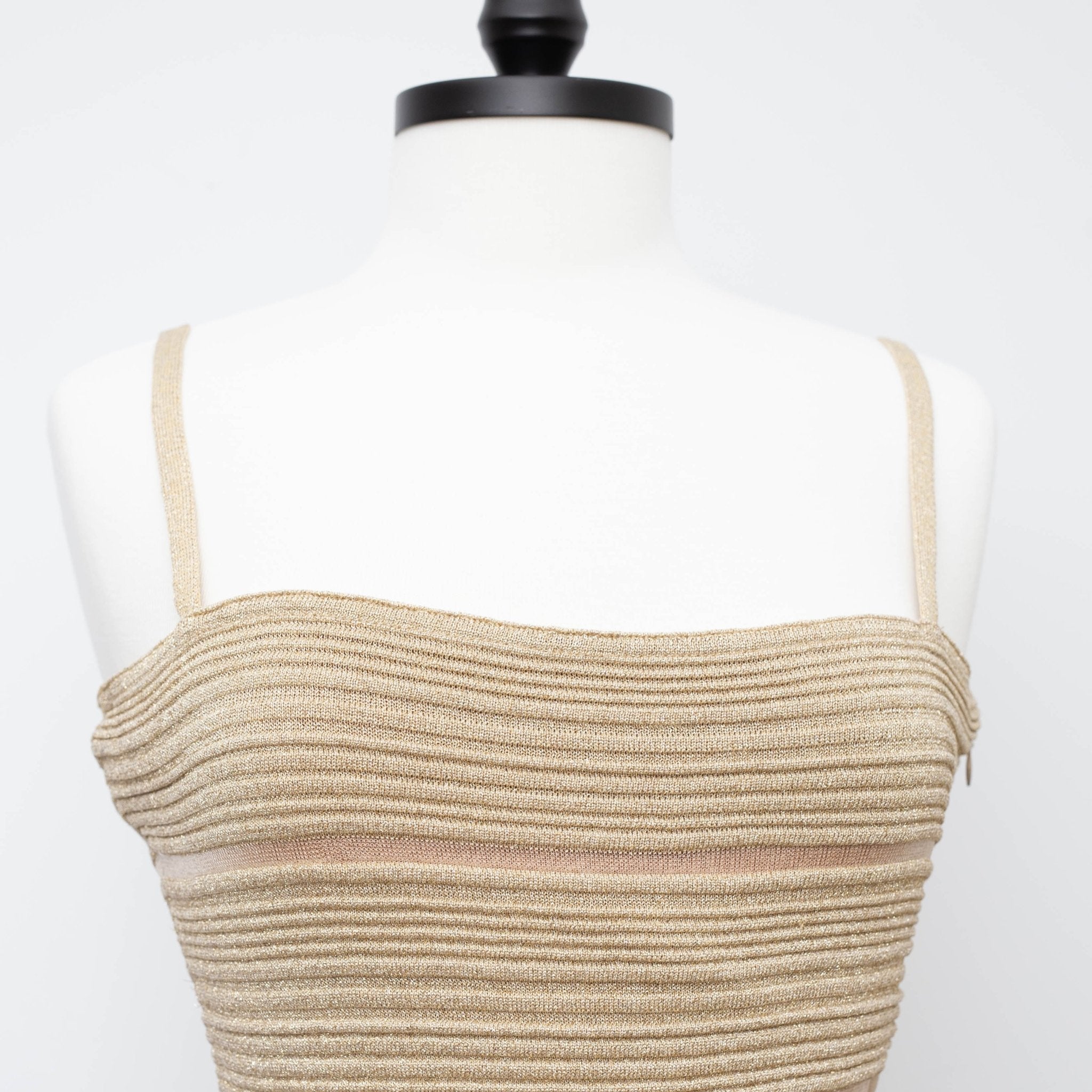 Hervé Léger Gold Metallic Bandage Gown Size S - Pre - owned - Wind & Song