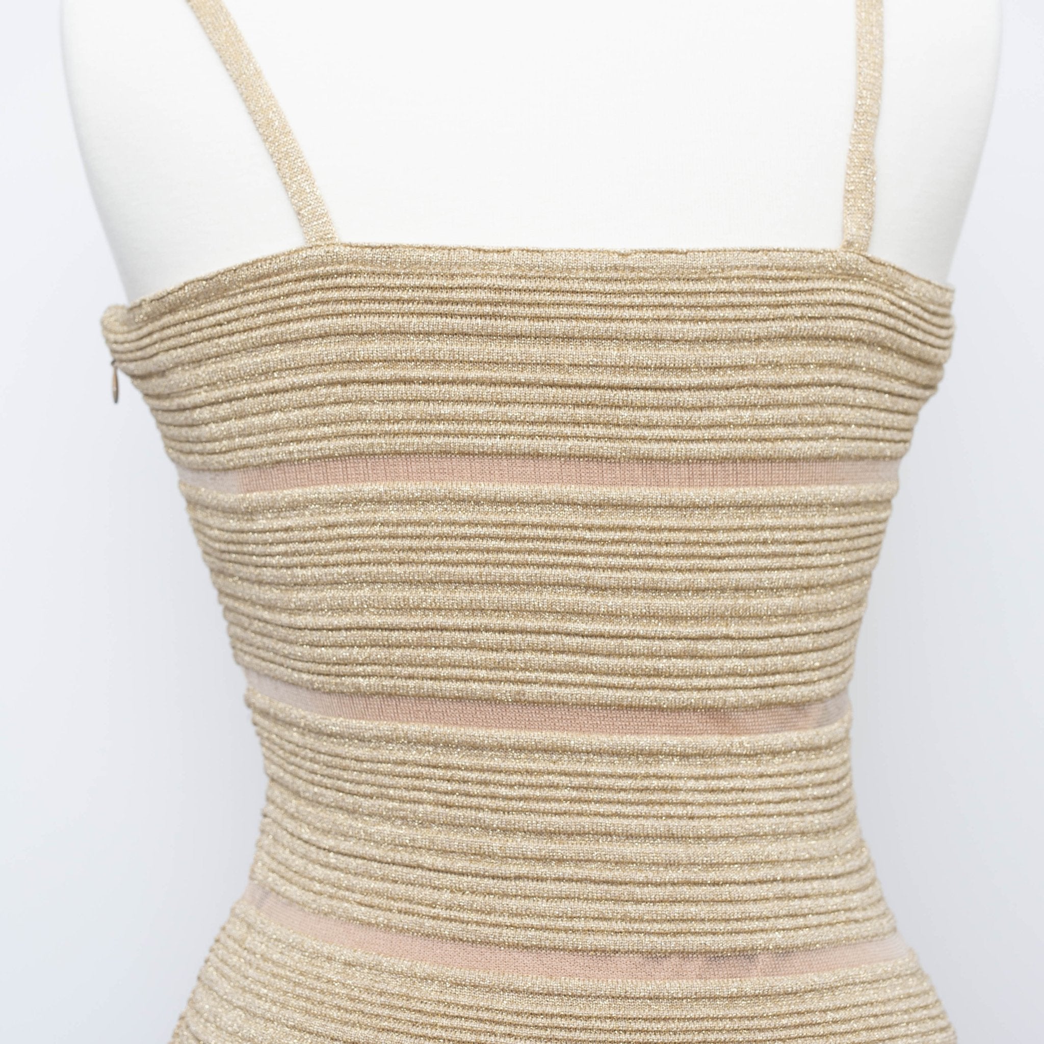 Hervé Léger Gold Metallic Bandage Gown Size S - Pre - owned - Wind & Song