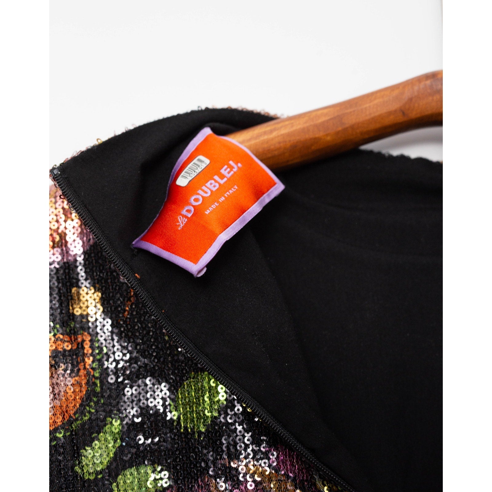 La DoubleJ Suitcase Black Floral Sequin Dress Size M – Made in Italy - Wind & Song