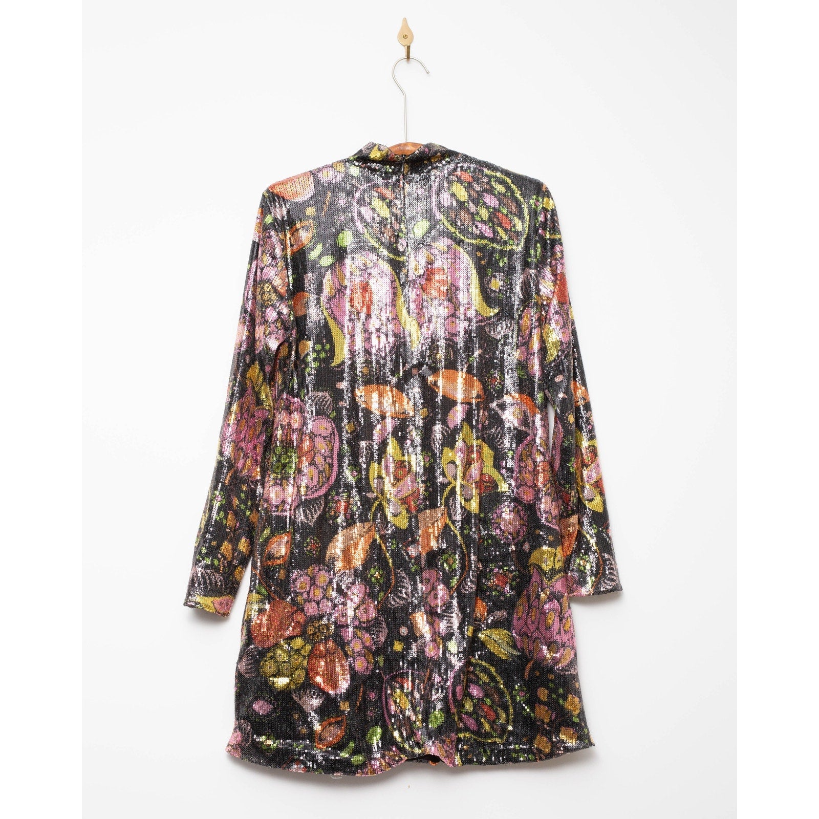 La DoubleJ Suitcase Black Floral Sequin Dress Size M – Made in Italy - Wind & Song