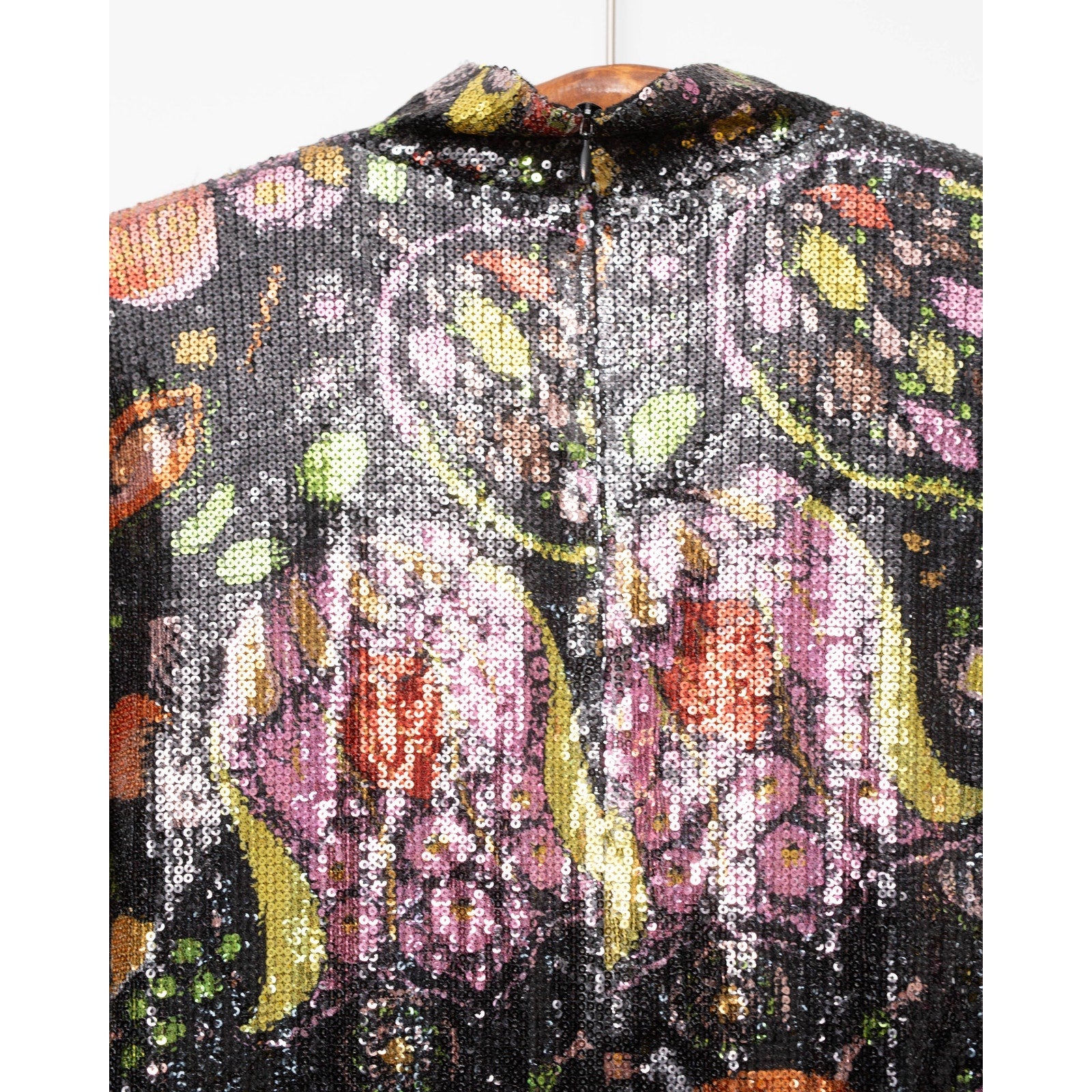 La DoubleJ Suitcase Black Floral Sequin Dress Size M – Made in Italy - Wind & Song
