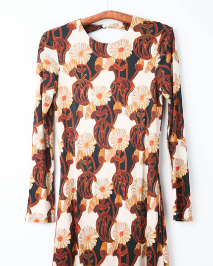 La DoubleJ Swank Black Floral Challis Open Back Maxi - Wind & Song