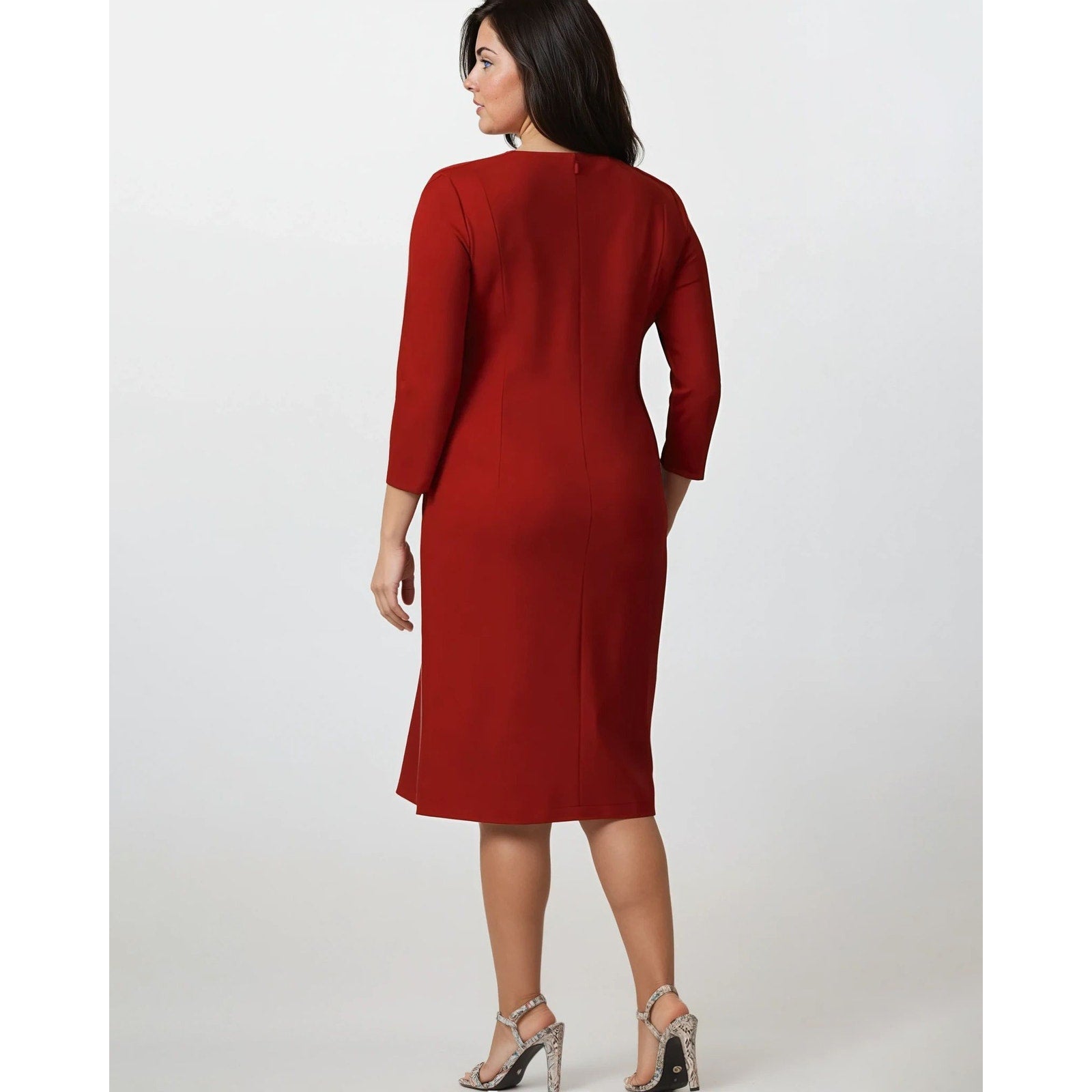 Lafayette 148 New York Aldrich Dress in Red - Pre - owned - Size 14 - Wind & Song