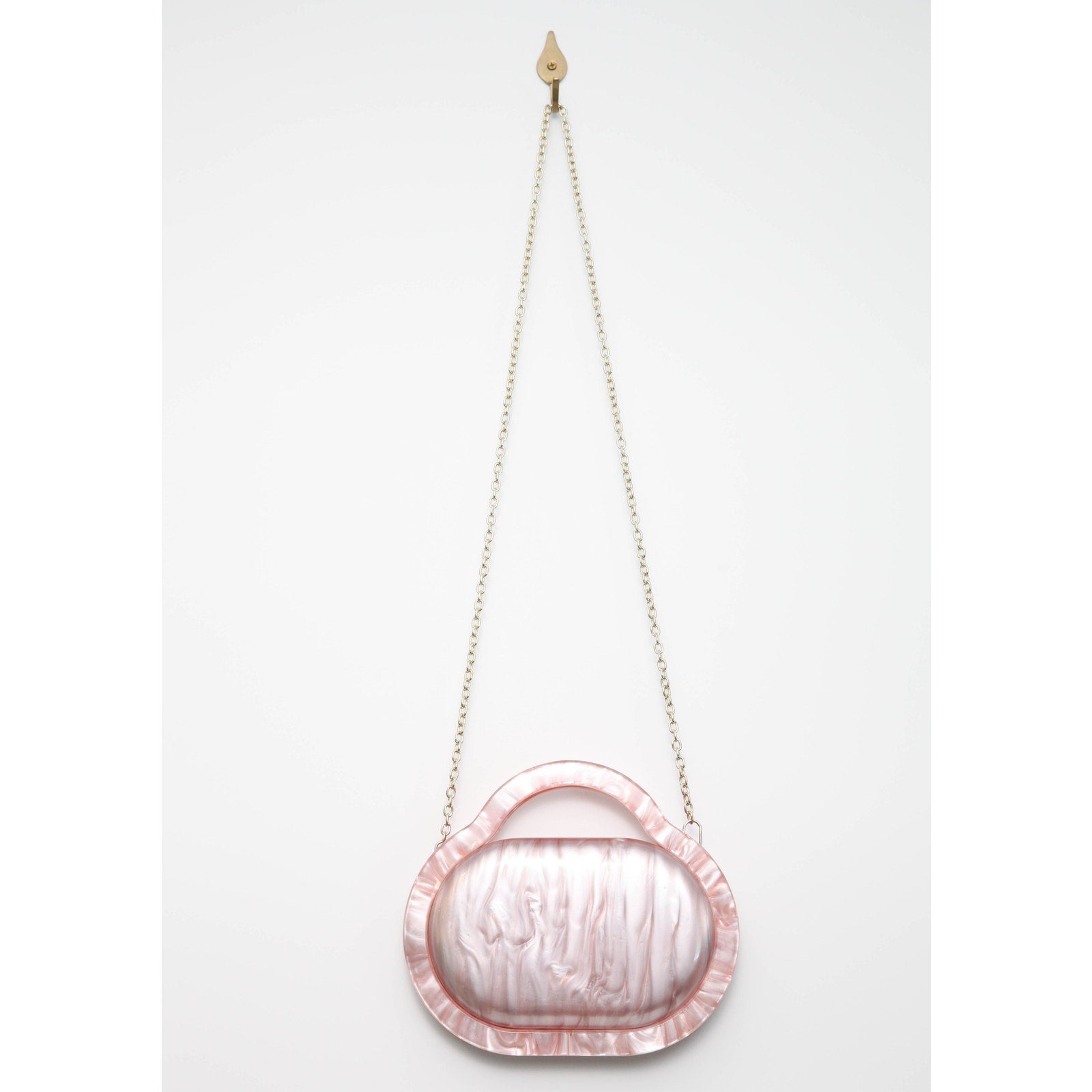 Lele Sadoughi Rose Marbled Acetate Pillbox Bag with Chain - Wind & Song