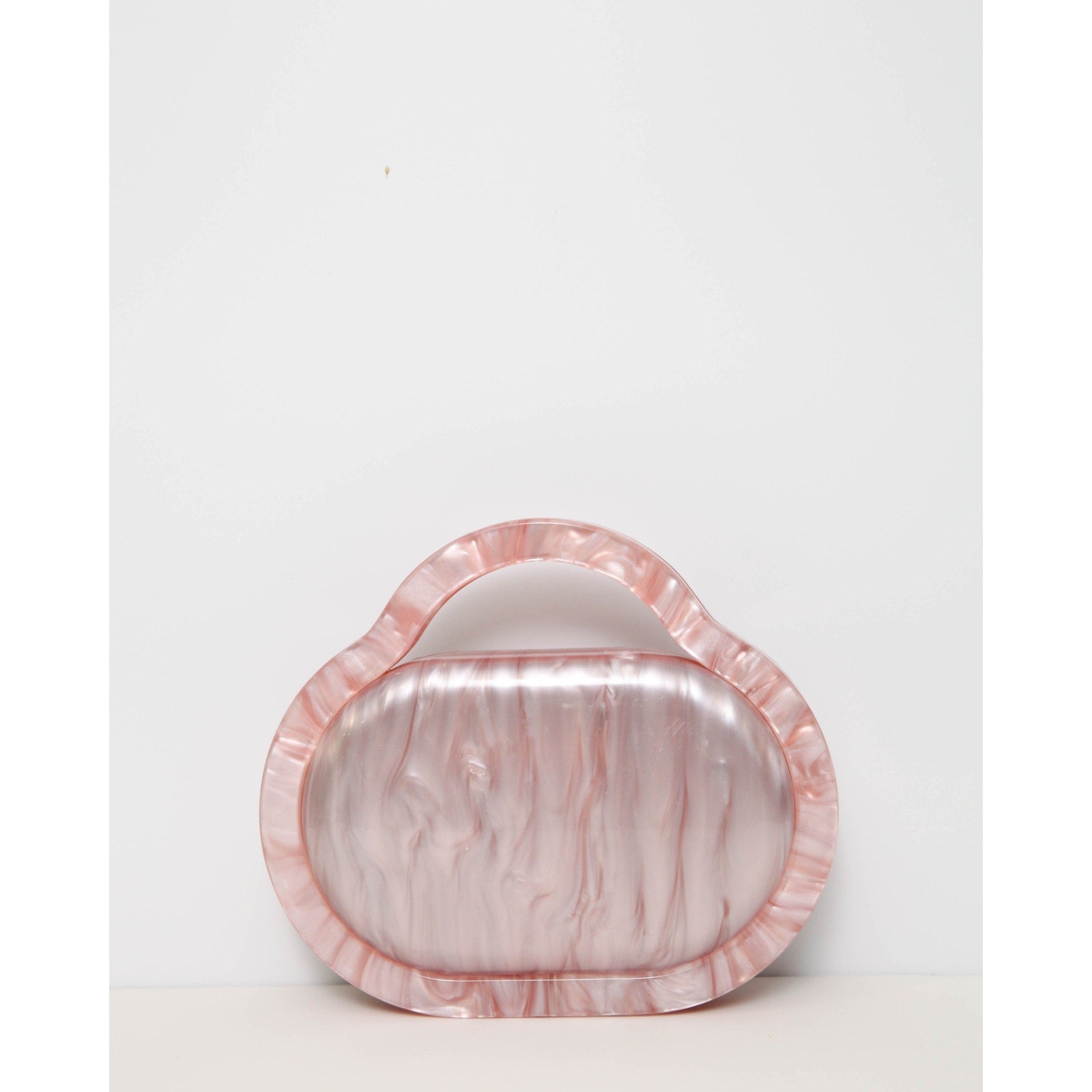 Lele Sadoughi Rose Marbled Acetate Pillbox Bag with Chain - Wind & Song