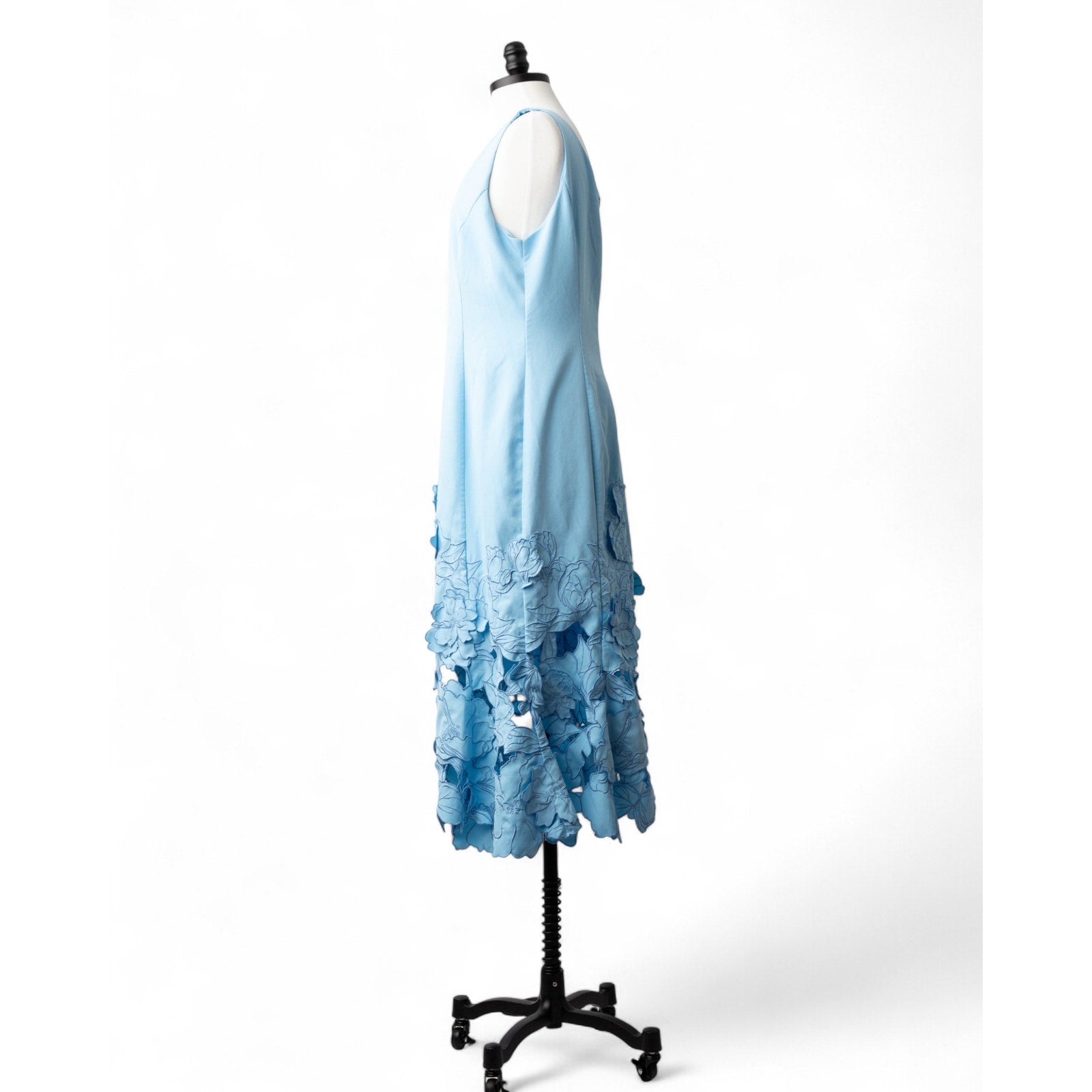 Leo Lin Emily Appliqué Midi Dress in Cornflower Blue - Wind & Song