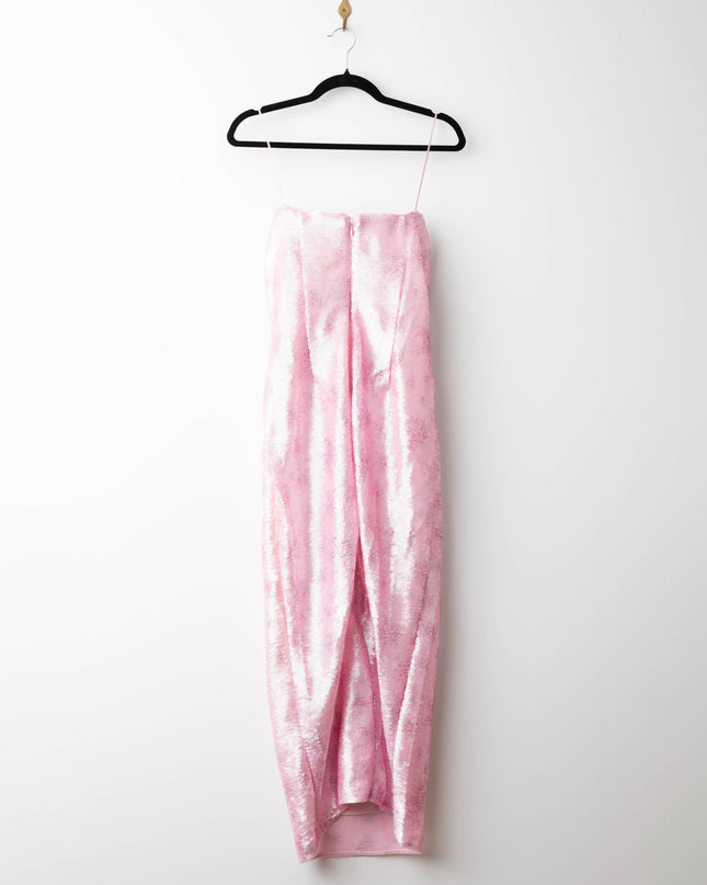 LoveShackFancy Pink Floral Stasia Sequin Midi Dress - Wind & Song