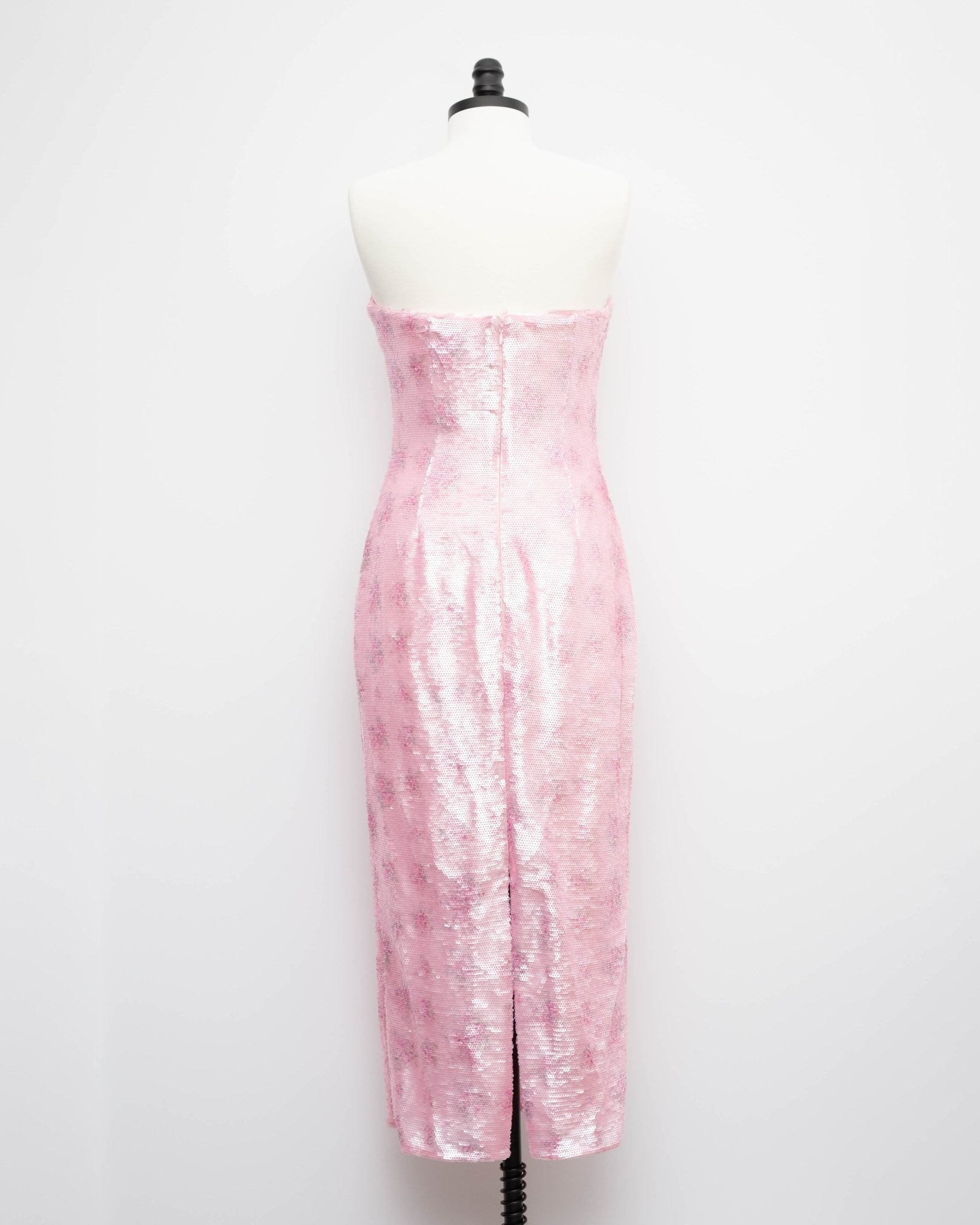 LoveShackFancy Pink Floral Stasia Sequin Midi Dress Size 10 - Wind & Song