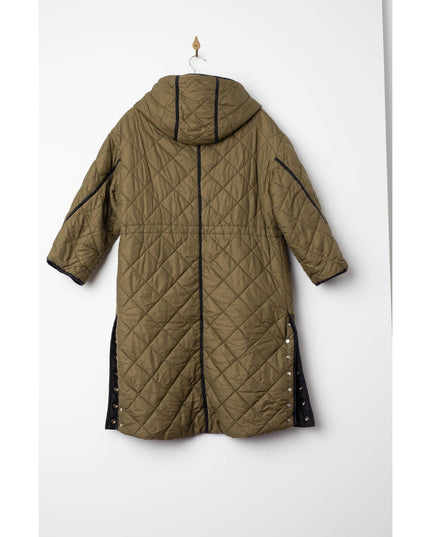 Maje Reversible Quilted Jacket in Olive Green/Black - Wind & Song