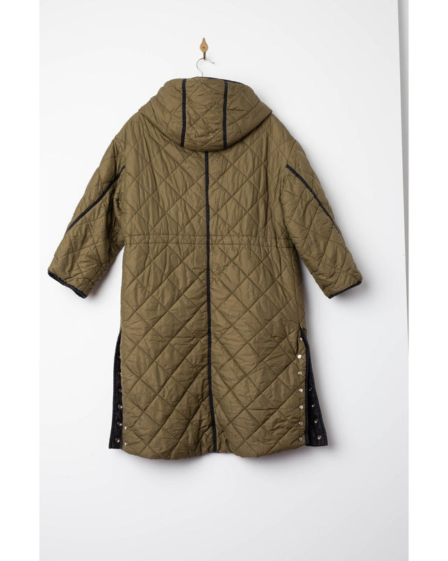 Maje Reversible Quilted Jacket in Olive Green/Black - Wind & Song