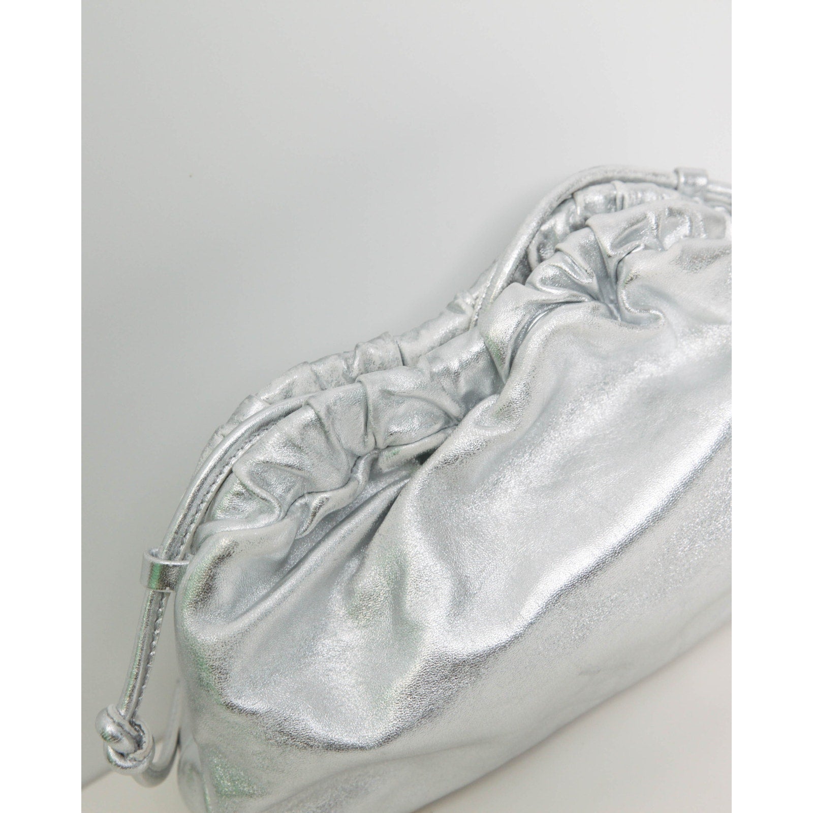 Mansur Gavriel Mini Cloud Silver Metallic Leather Crossbody - Wind & Song