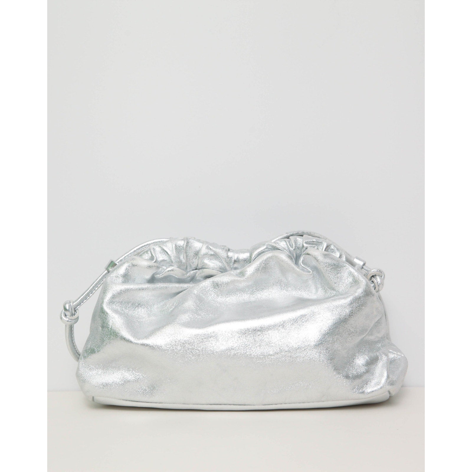 Mansur Gavriel Mini Cloud Silver Metallic Leather Crossbody - Wind & Song