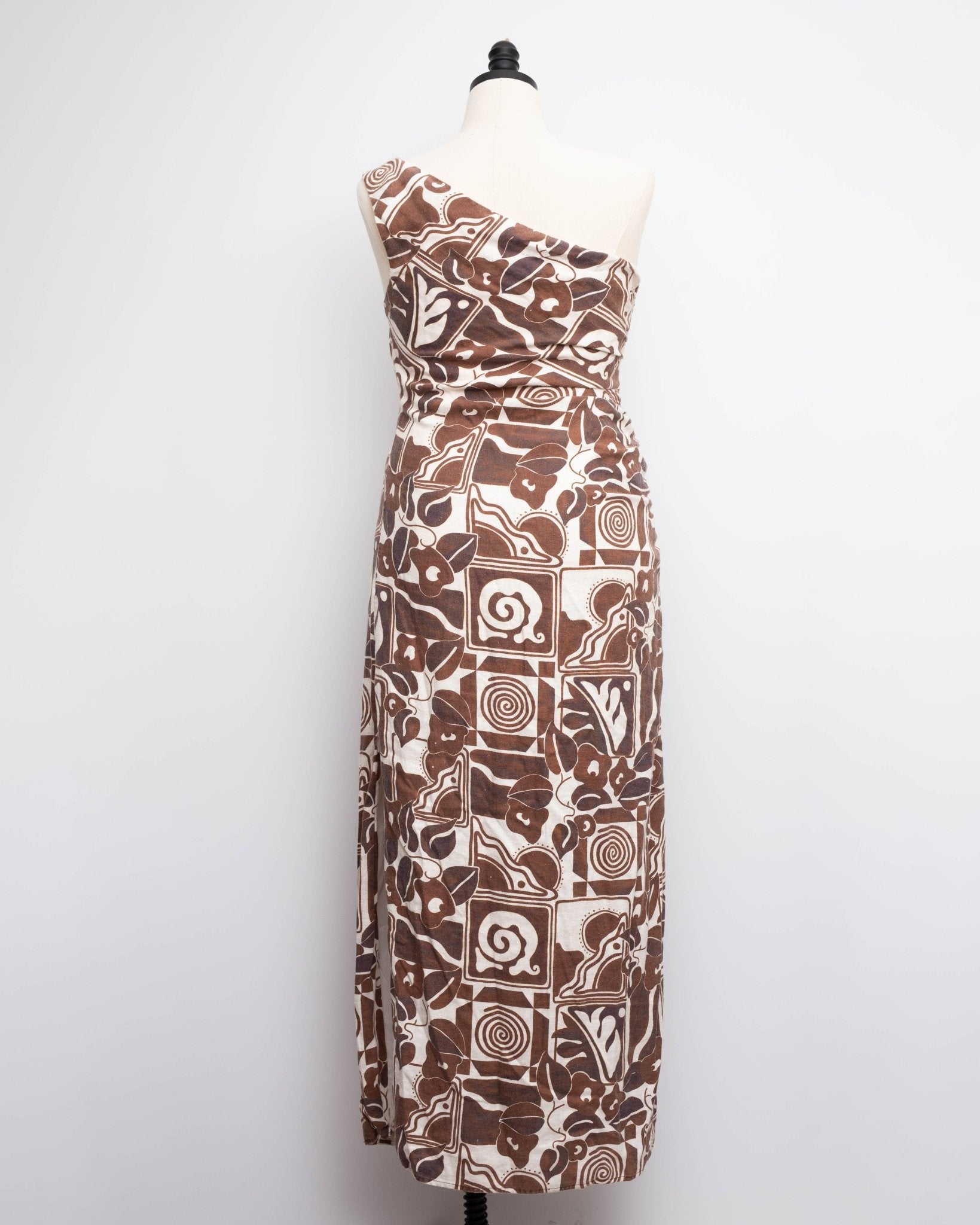 Mara Hoffman Enya Brown Geometric Dress Size 10 - Wind & Song
