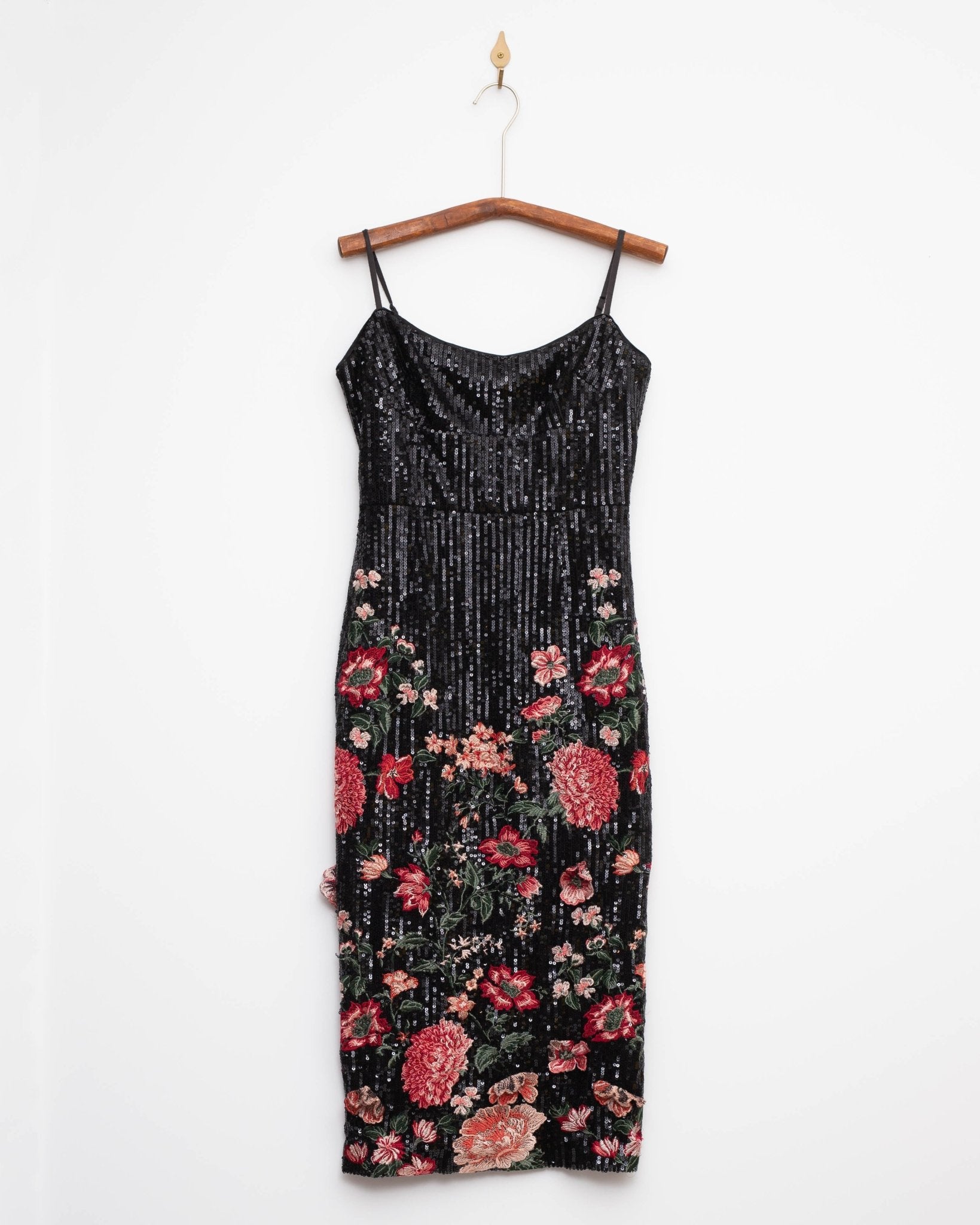 Marchesa Notte Shimmer Midi Dress Size 4 - Wind & Song
