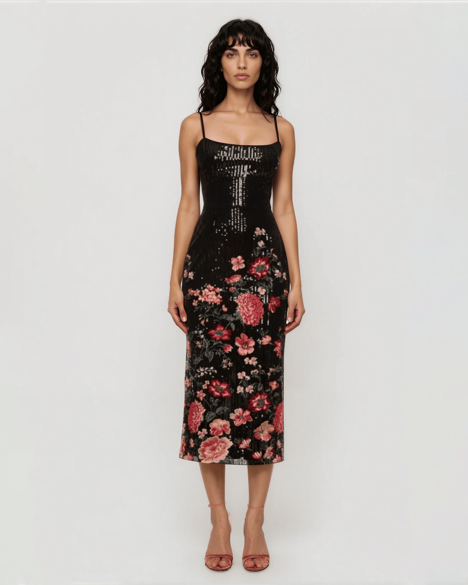 Marchesa Notte Shimmer Midi Dress Size 4 - Wind & Song