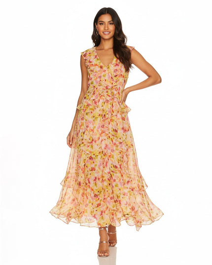 MISA Los Angeles Claudita Dress in GOLDEN FLORA - Wind & Song