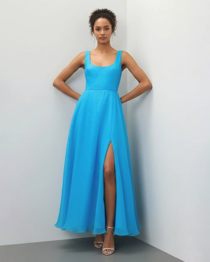 ML Monique Lhuillier Blue Clara Organza Gown - Wind & Song