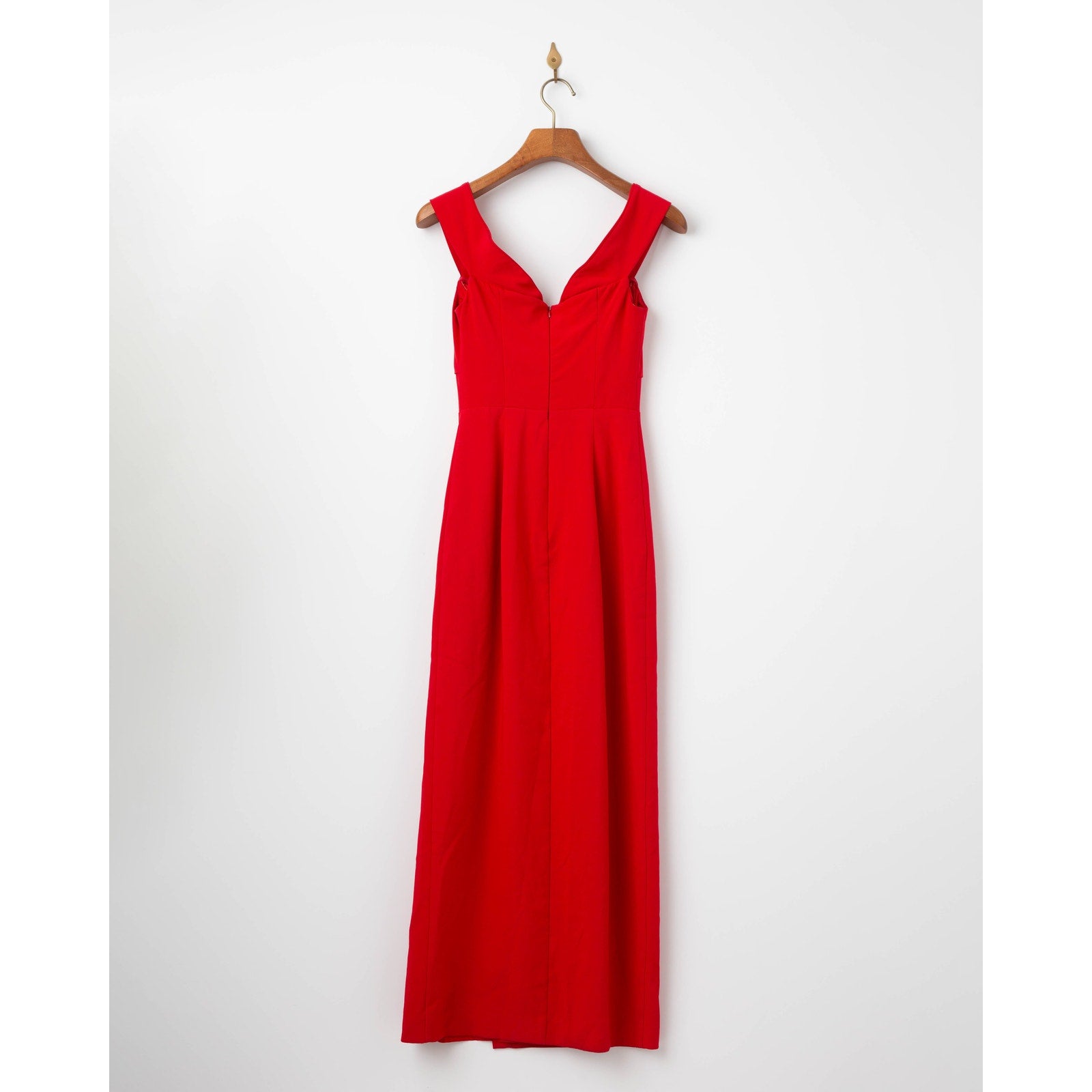 ML Monique Lhuillier Viviana Off the Shoulder Crepe Gown in Red - Wind & Song