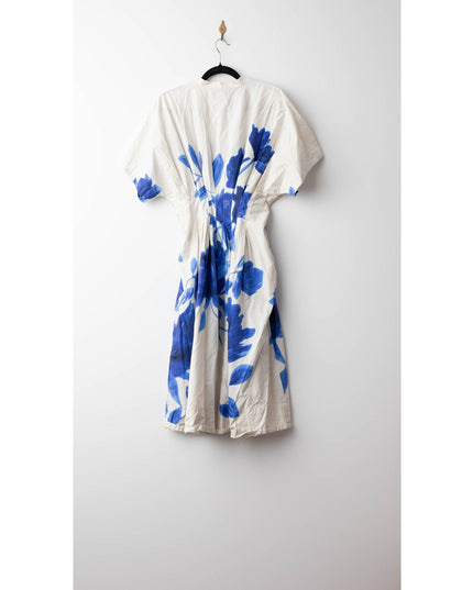 Natori Andora Printed Cotton Poplin Pleated Dress - Size 10 - Wind & Song