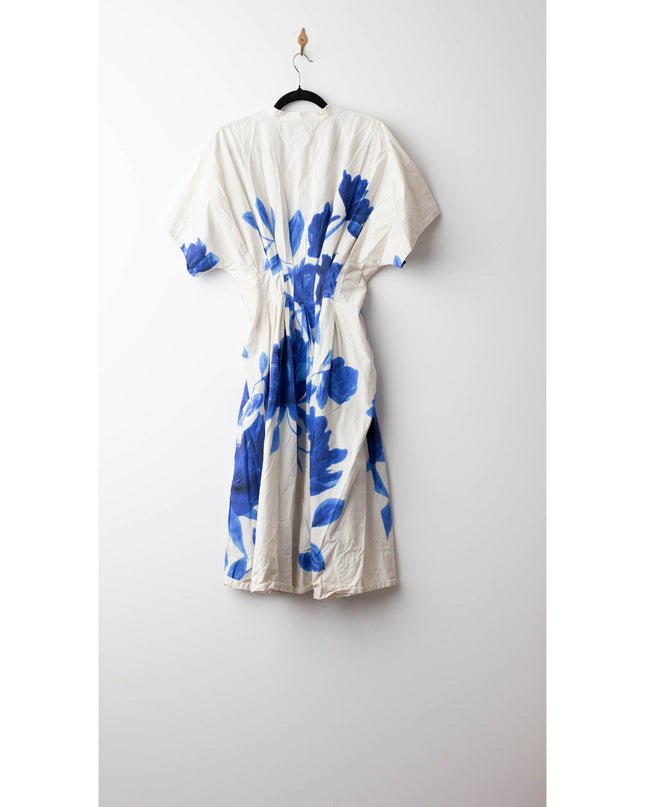 Natori Andora Printed Cotton Poplin Pleated Dress - Size 10 - Wind & Song