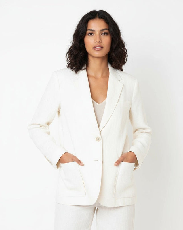 Polo Ralph Lauren Linen Blazer in White - Wind & Song