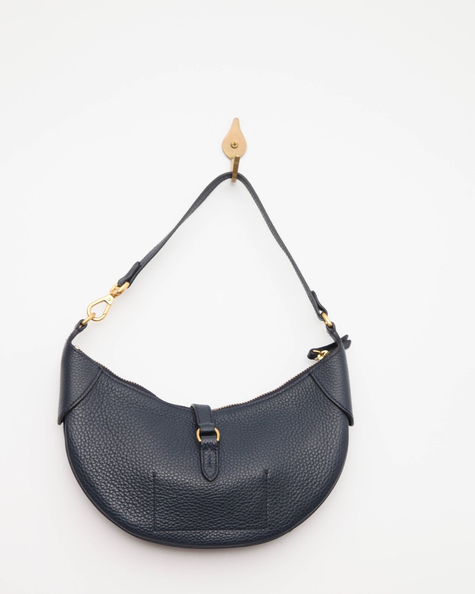 Polo Ralph Lauren Polo ID Pebbled Mini Shoulder Bag in Navy Blue - Pre - owned - Wind & Song