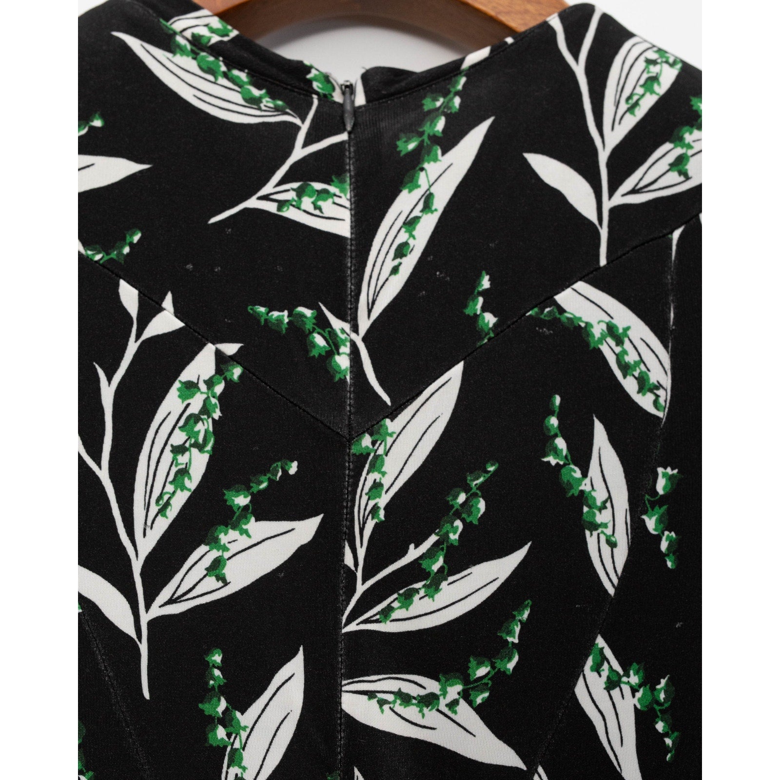 Rabanne Black Floral Print Midi Dress FR 38 / US 4 – Designer Stretch Dress - Wind & Song