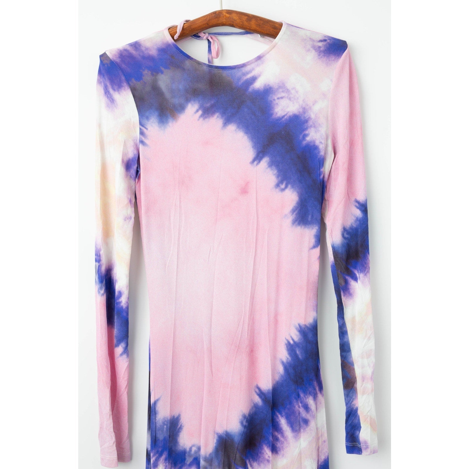 Rabanne Long Sleeve Open Back Maxi Dress in Tie & Dye Pink - Pre - owned - Wind & Song