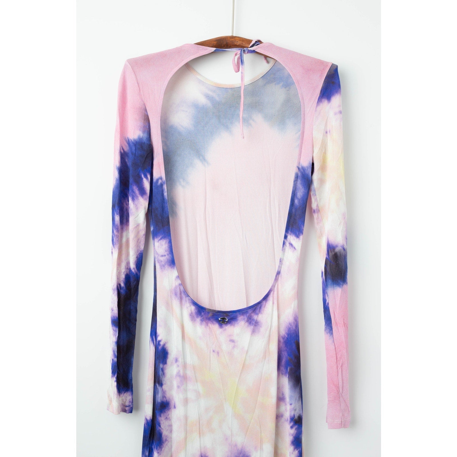 Rabanne Long Sleeve Open Back Maxi Dress in Tie & Dye Pink - Pre - owned - Wind & Song