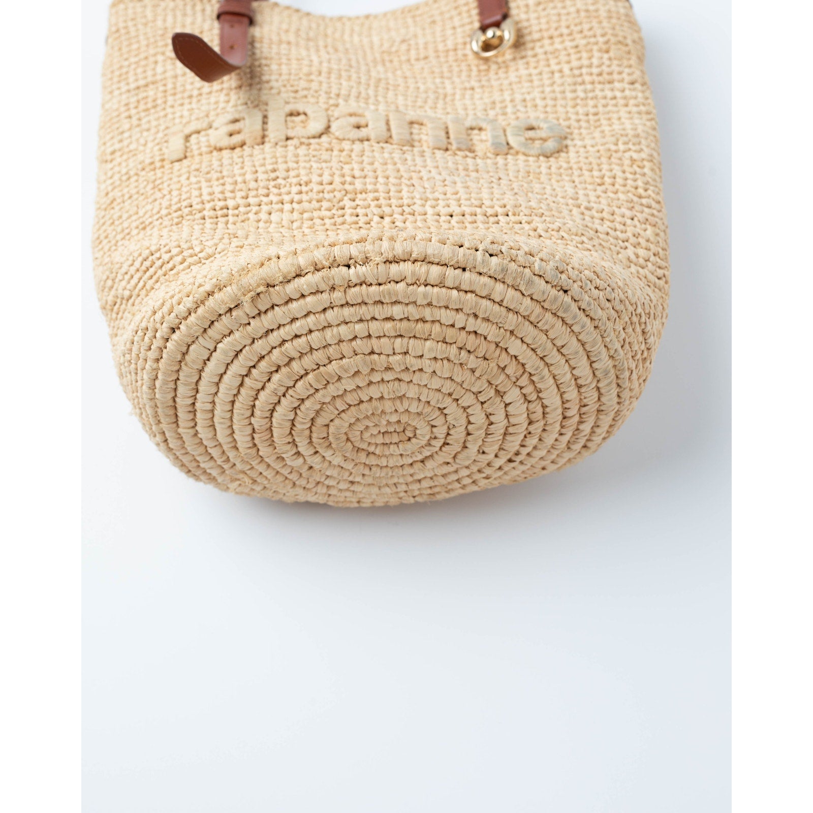 Rabanne woven raffia tote bag in Beige - Wind & Song