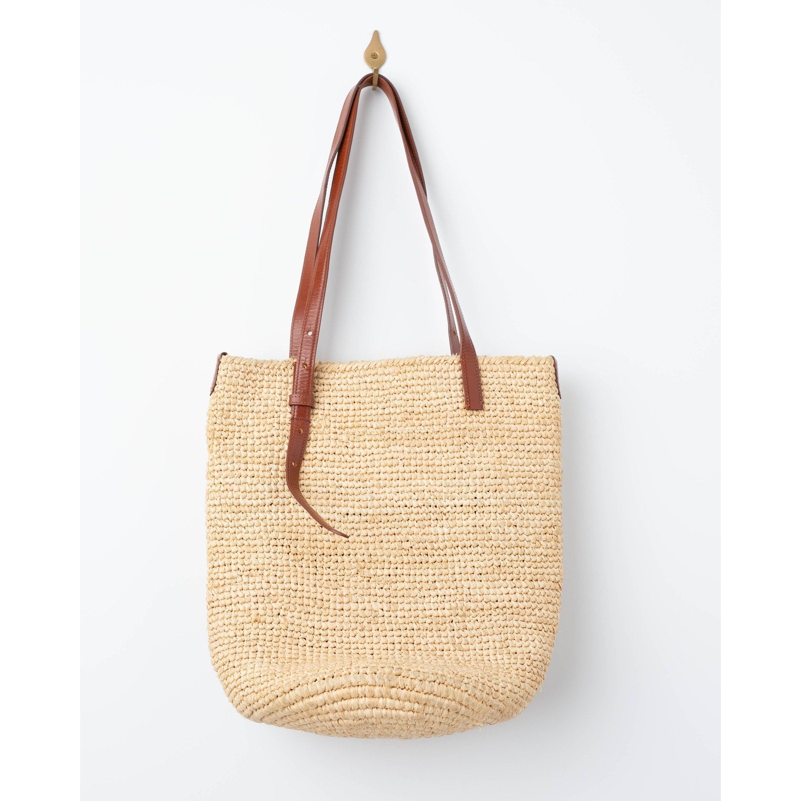 Rabanne woven raffia tote bag in Beige - Wind & Song
