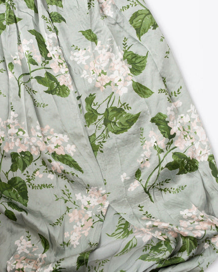 Reformation Frankie Silk Gown in Green Floral - Wind & Song