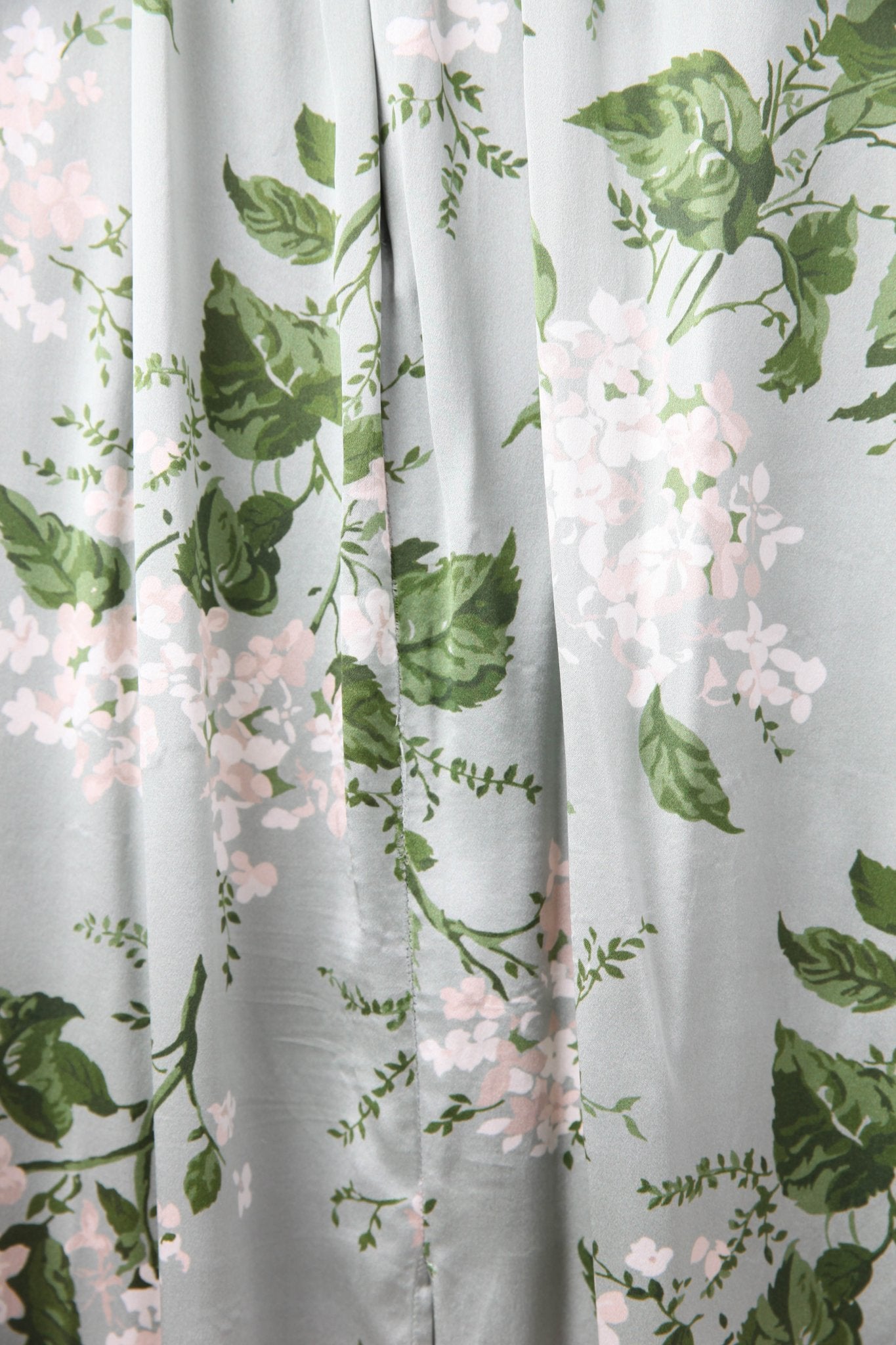 Reformation Frankie Silk Gown in Green Floral - Pre - Owned - Wind & Song