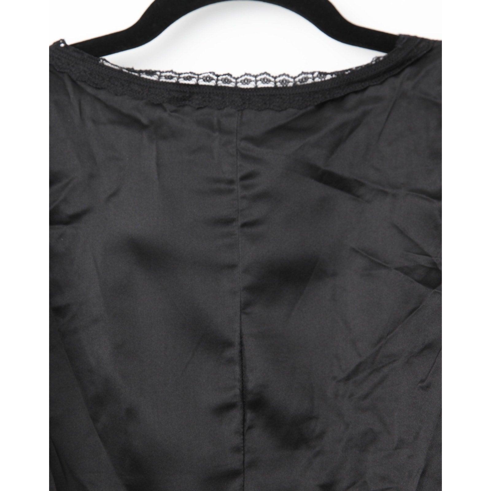 Reformation Lucinda Silk Tie - Front Top – Black - Wind & Song