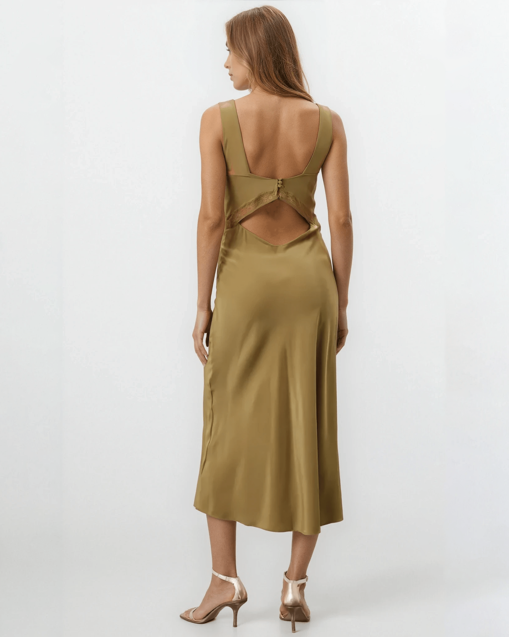 Reformation Provence Silk Dress Green Size M – Pre - Owned 100% Silk - Wind & Song