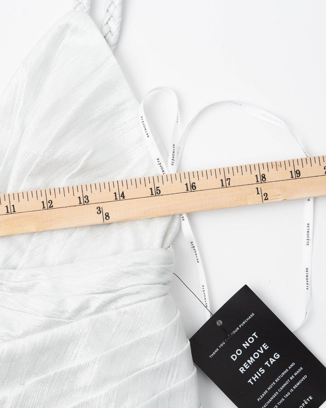 Retrofete Womens Yesi Metallic V - Neck Evening Dress in Silver - Wind & Song