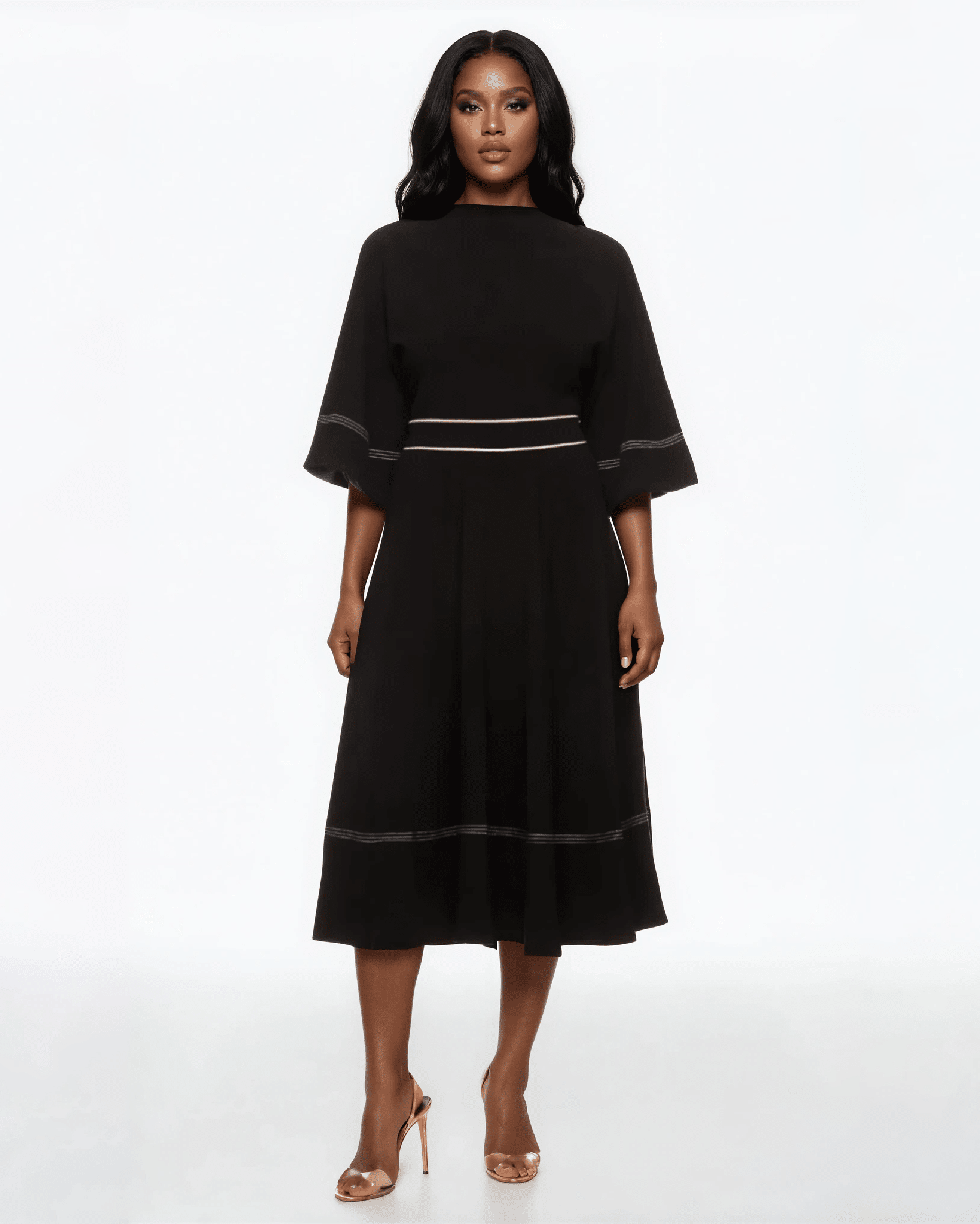 Roksanda Collective Short Sleeve Back Tie Midi Dress Size 12 - Wind & Song