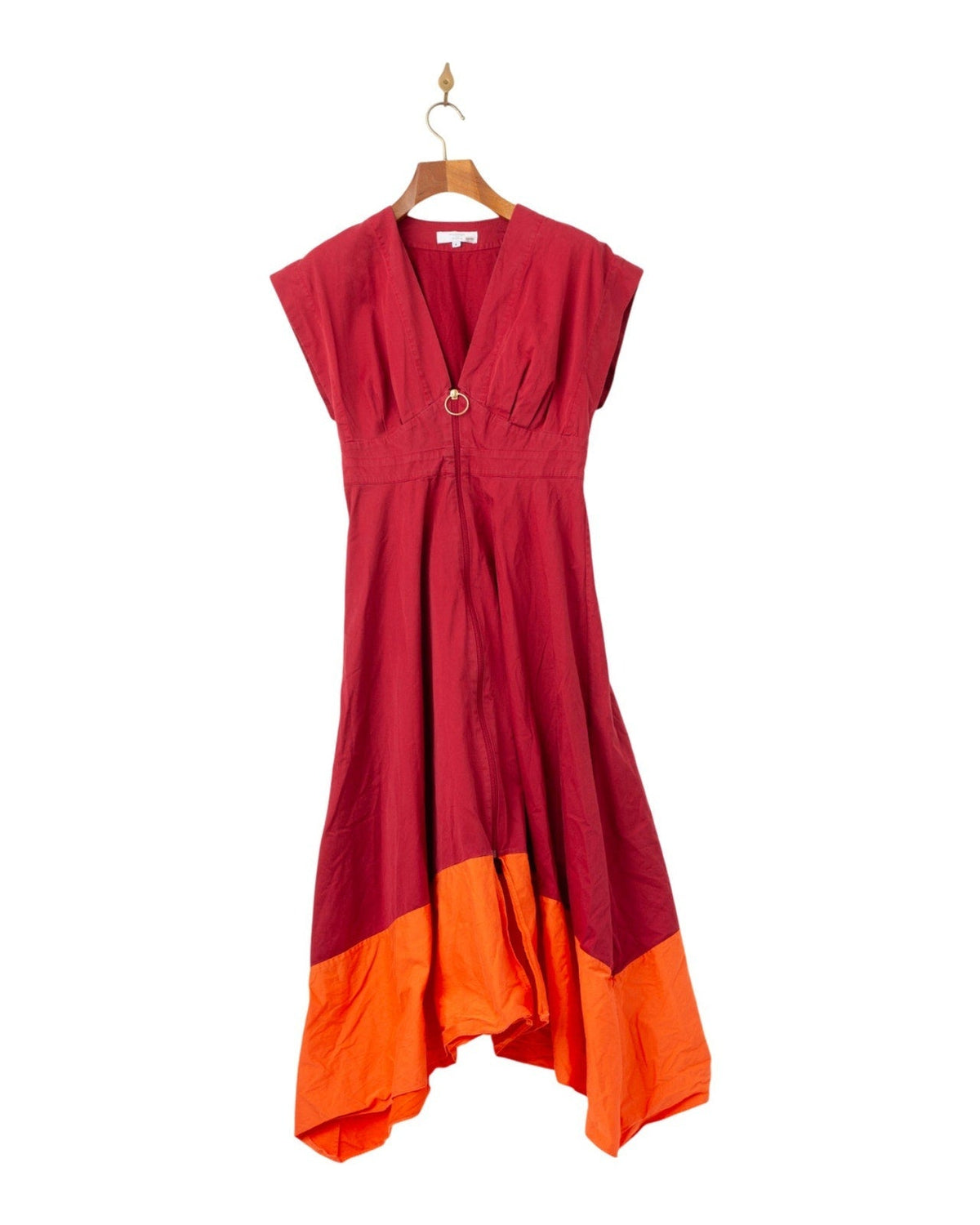 Roksanda Collective Two-Tone Midi Dress in Red and Orange Size 8 - Wind & Song