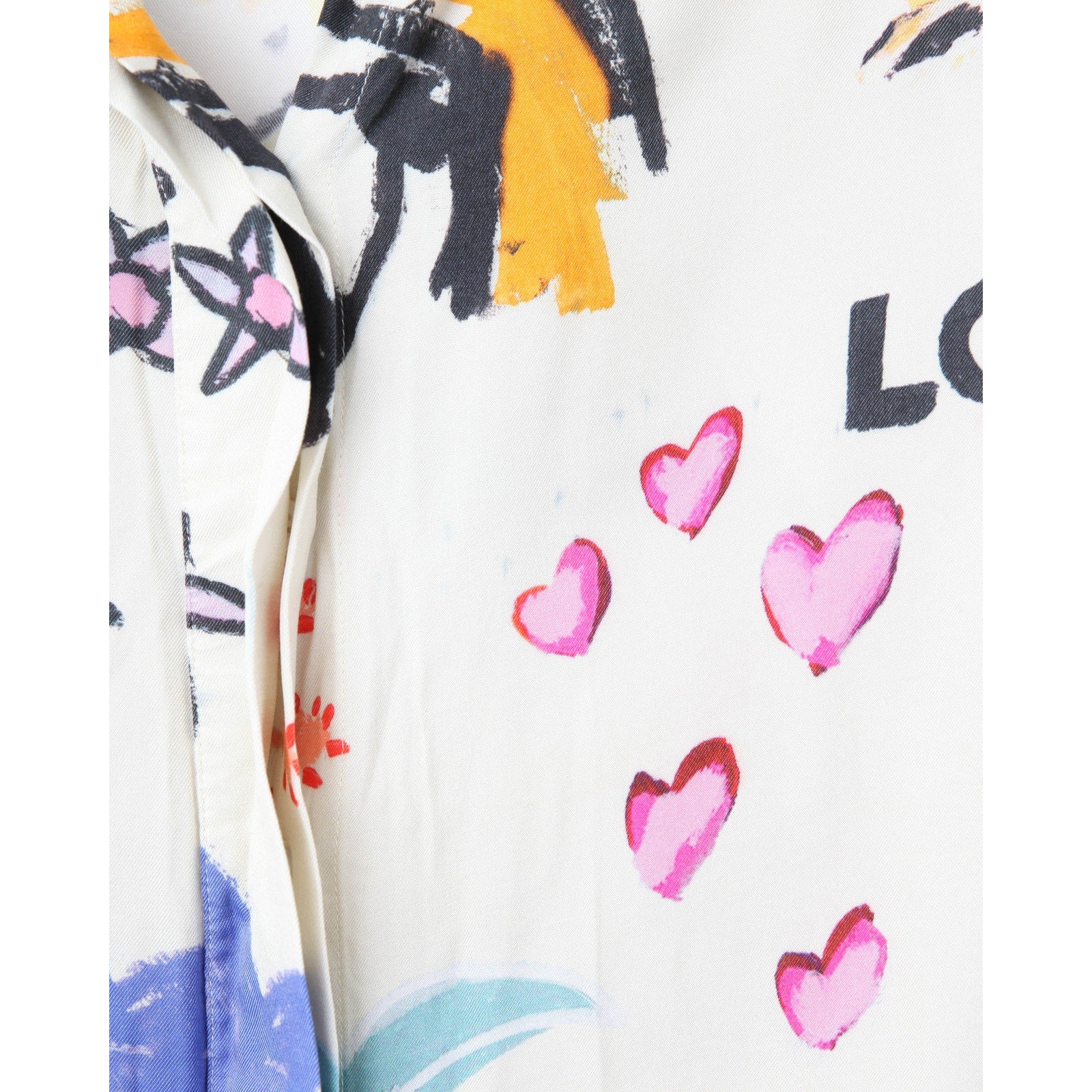 ROMY Lover Abstract Print Shirt – Multicolored Viscose Rayon Button - Down Top - Wind & Song