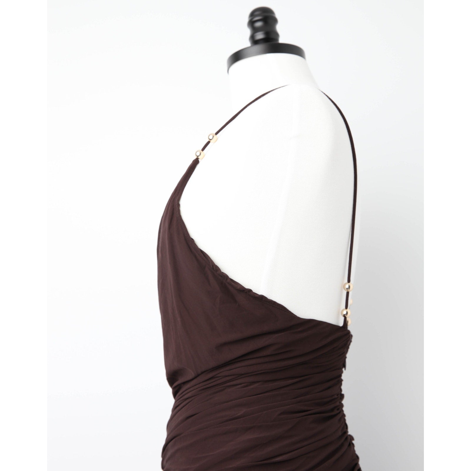 Ronny Kobo Anya Dress – Beaded Plunge Jersey Gown | Pre - Owned M - Wind & Song