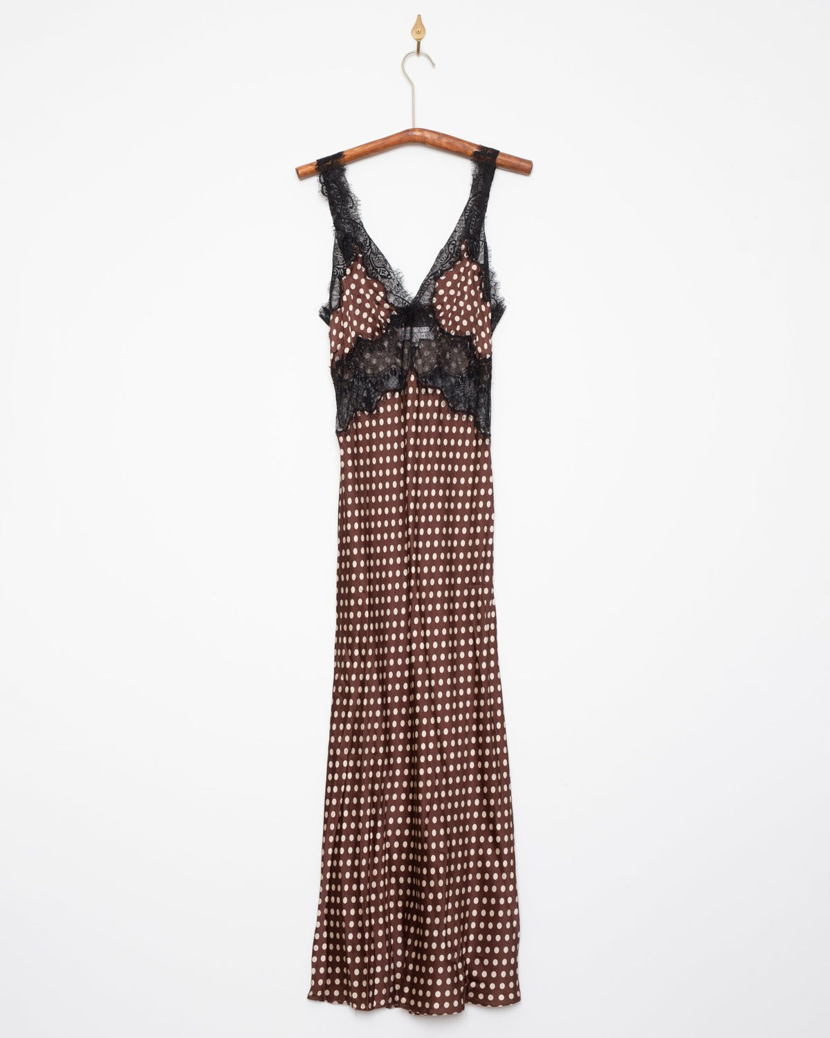 Ronny Kobo HOLIDAY Brown Polka Dot Midi Dress Size M - Wind & Song