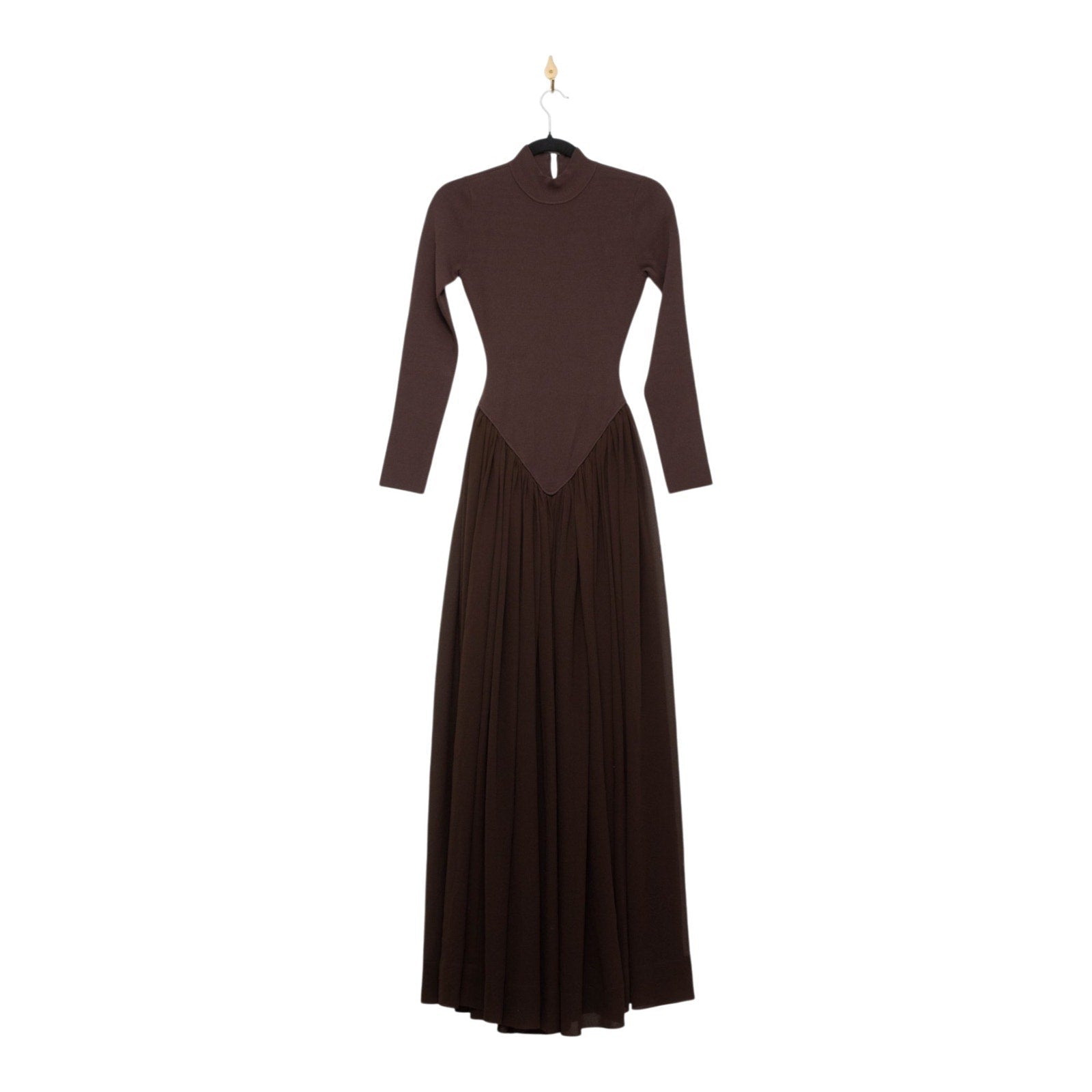 Ronny Kobo Speck Knit Dress Size XS – Mockneck Chiffon Skirt - Wind & Song