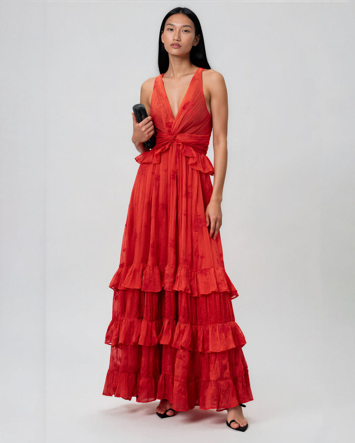 Sabina Musayev Camellia Red Maxi Dress Size XL - Wind & Song