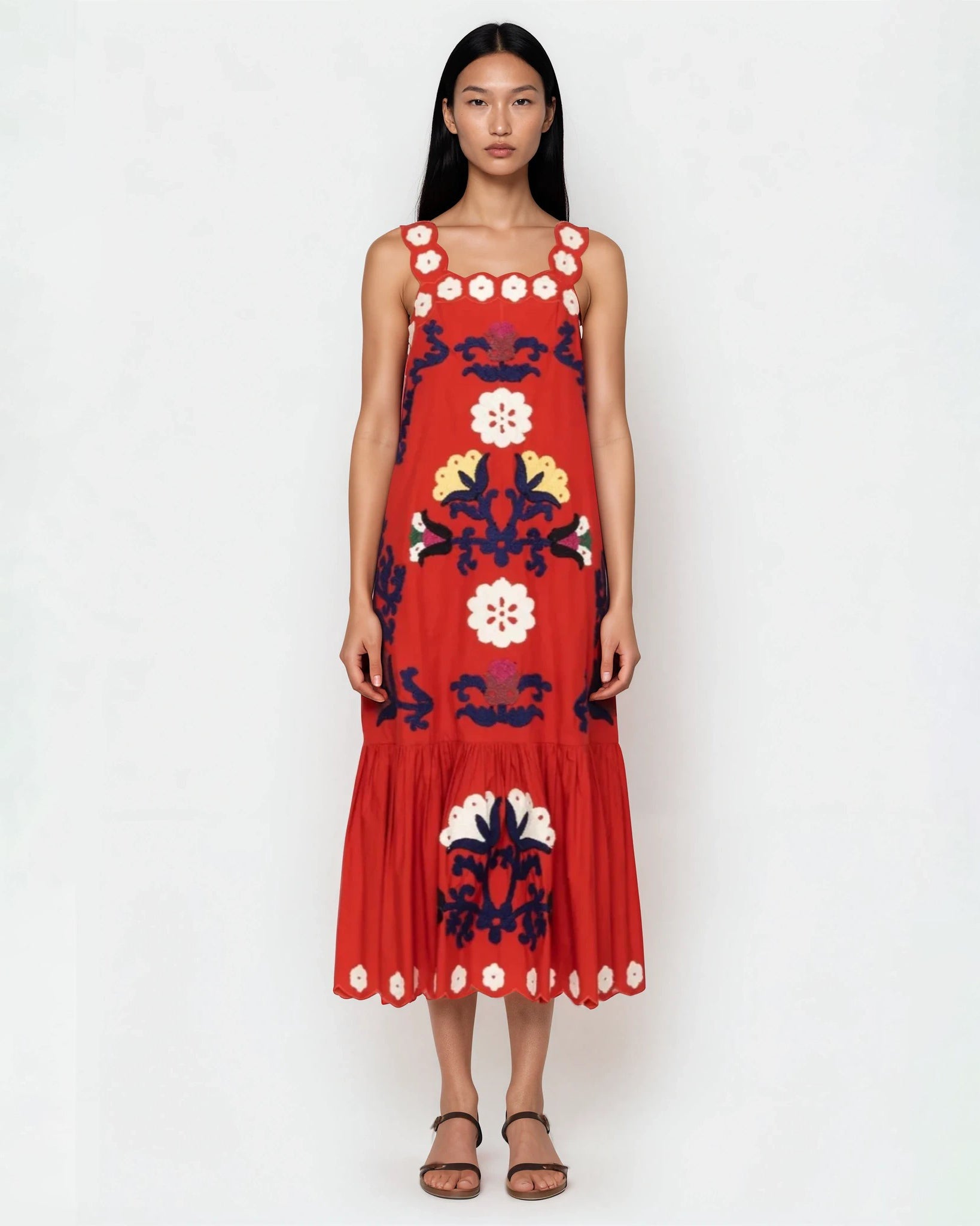 Sea New York Catrine Applique Tank Dress in Red Size S - Wind & Song