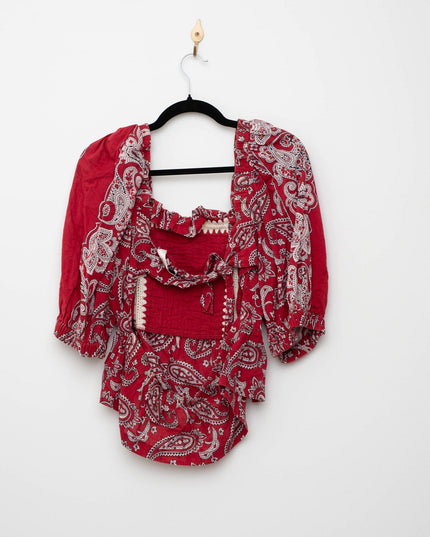 Sea New York Theodora Red Cotton Top - Wind & Song