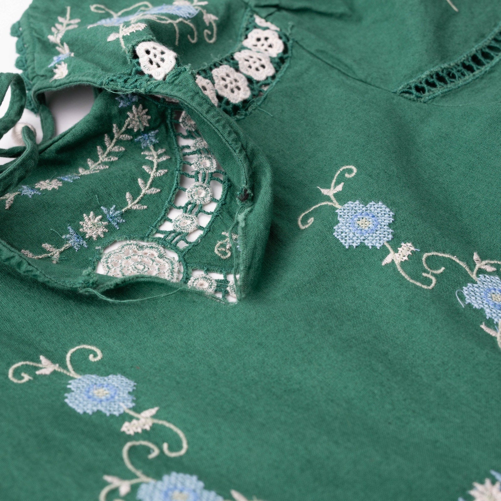 Sea New York Vesna Embroidered Dress in Green Floral - Wind & Song