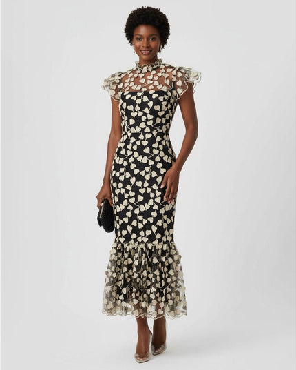 Shoshanna Black and White Chiffon Liberty Dress - Wind & Song