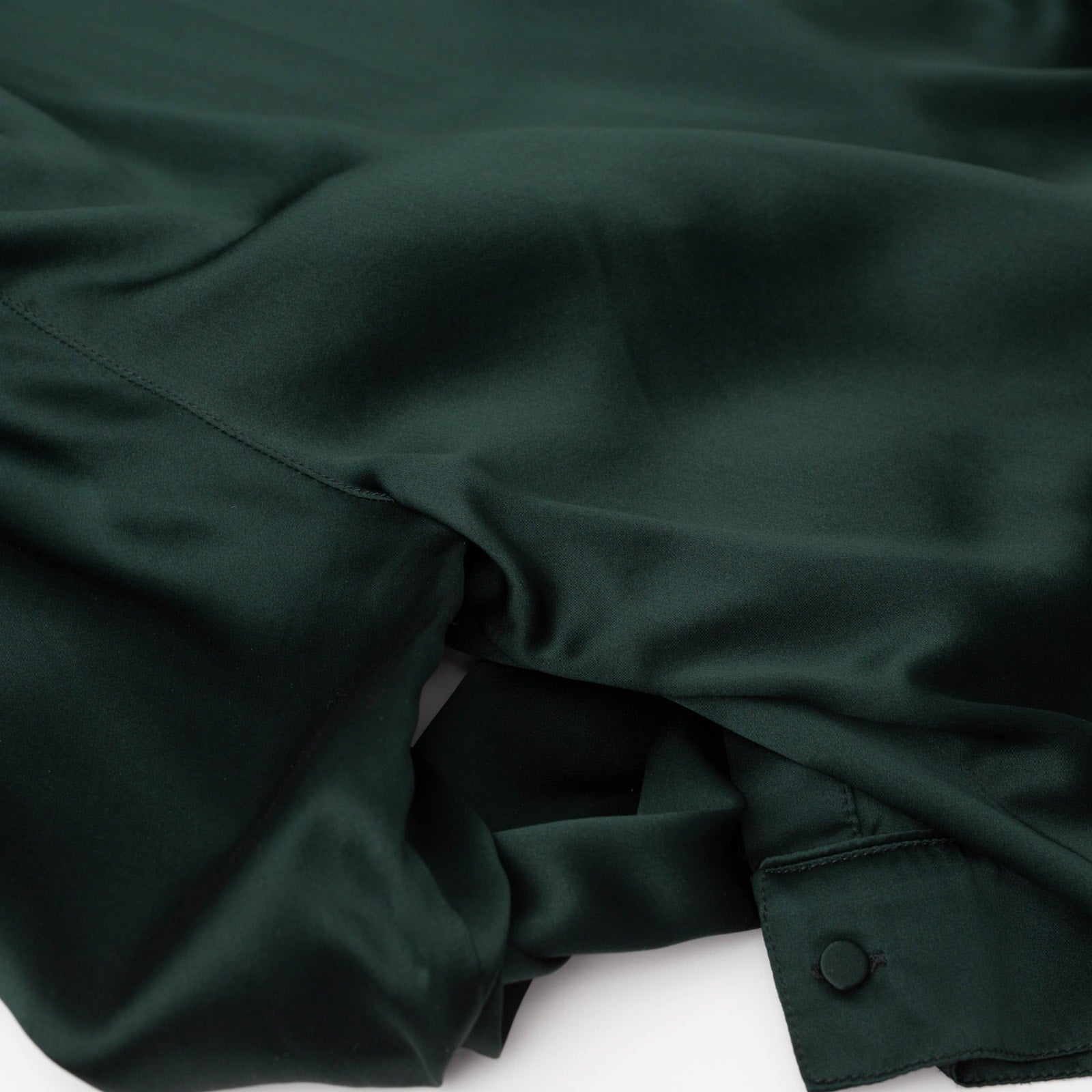 Silk Laundry Relaxed 100% Silk Blazer in Dark Green - Wind & Song
