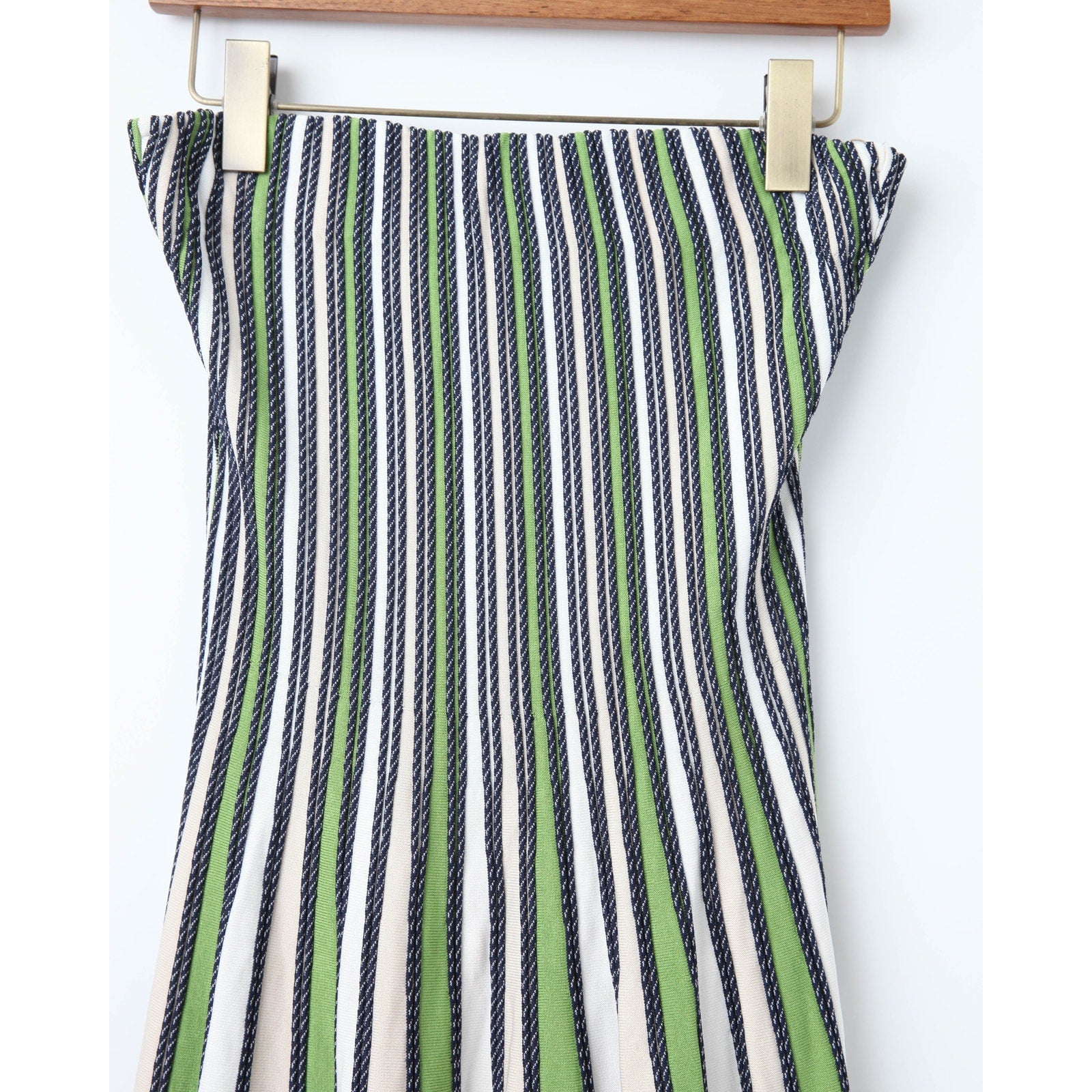 SIMKHAI Soleil Striped Knit - Jersey Midi Dress – Green – Size L - Pre - owned - Wind & Song