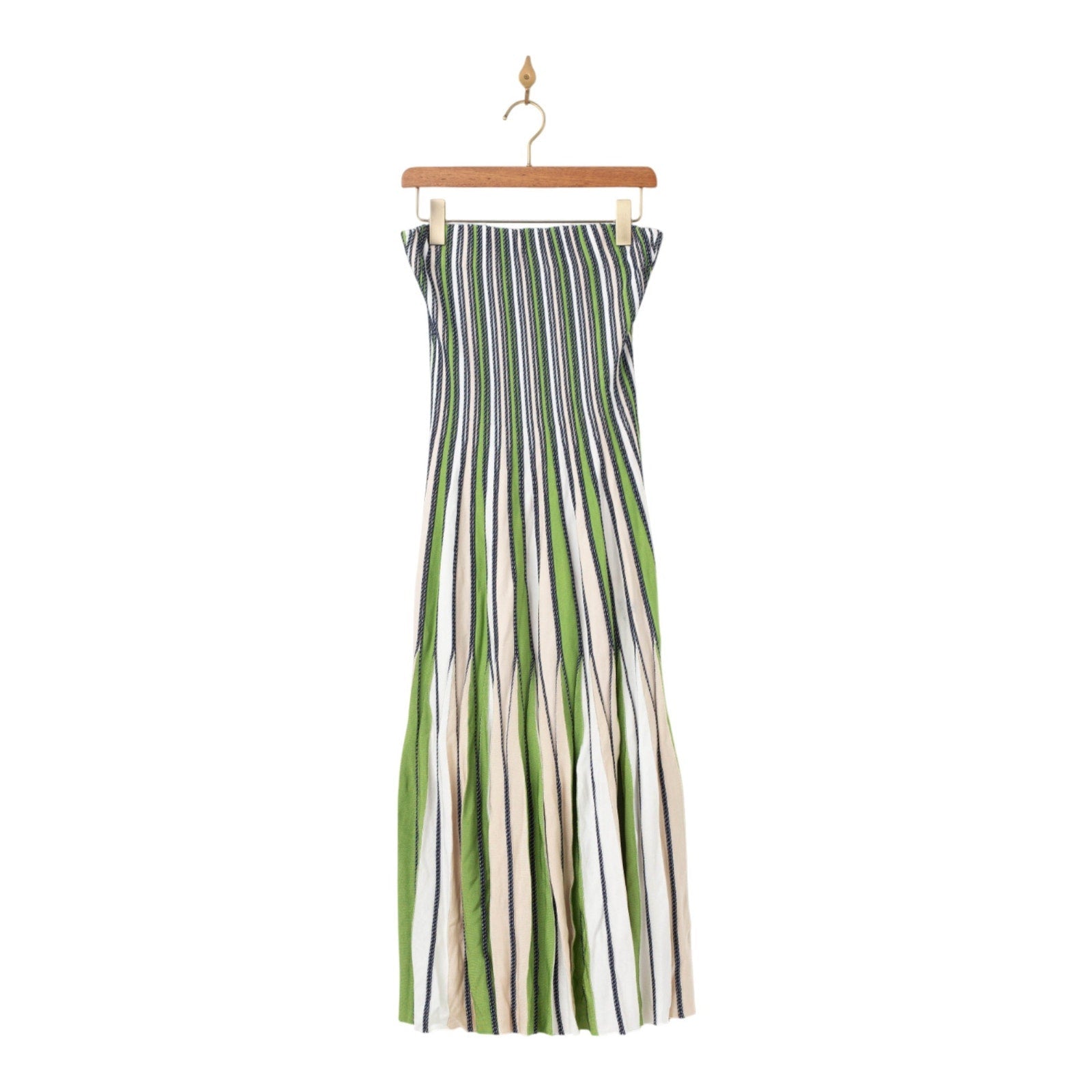 SIMKHAI Soleil Striped Knit - Jersey Midi Dress – Green – Size L - Pre - owned - Wind & Song